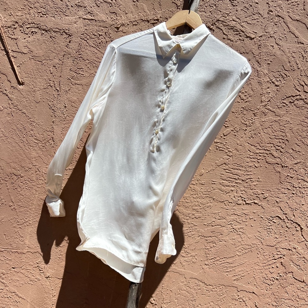 HER Shirt Made in Italy - White Silk Button Down